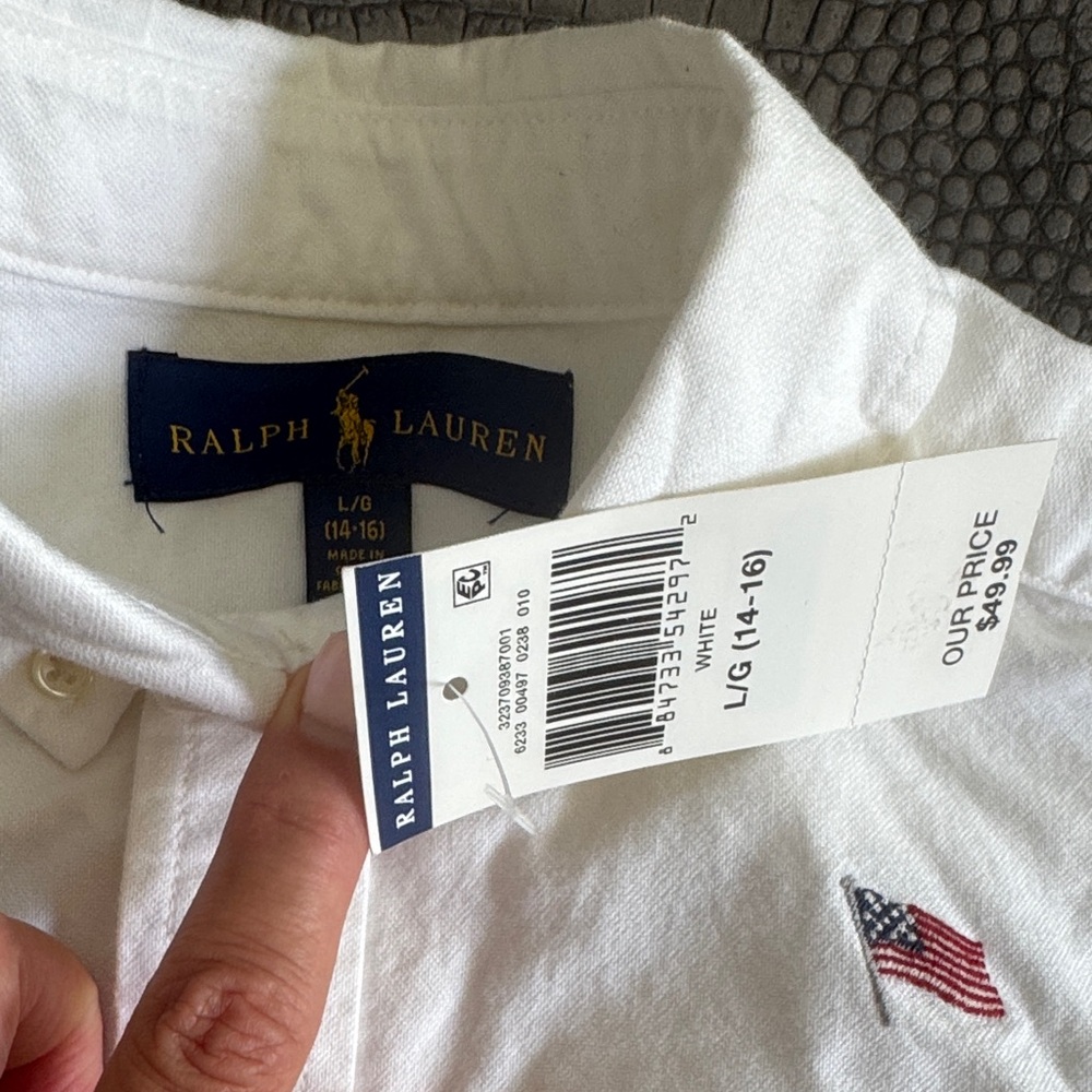 Ralph Lauren Men's White Casual Button Down Shirt